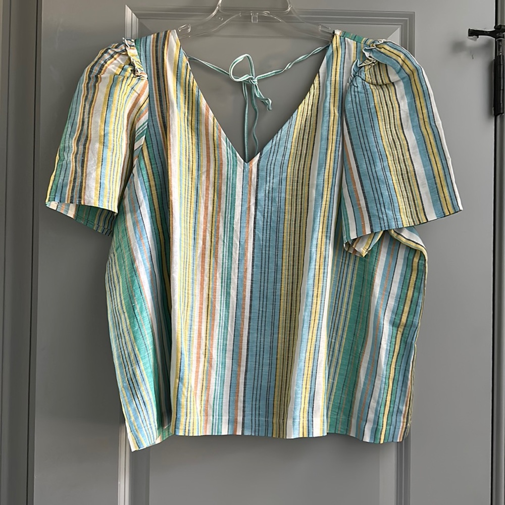 Ann Taylor Factory striped blouse size XL